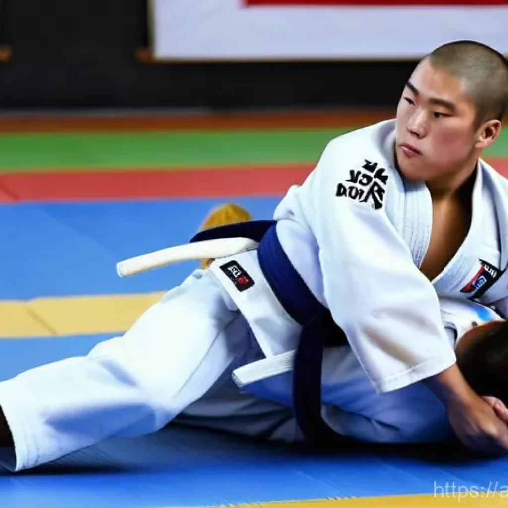 유도 기초 체력 키우기 - **Dynamic Judo Action: Functional Strength and Agility**
    A powerful and dynamic shot of a young ...
