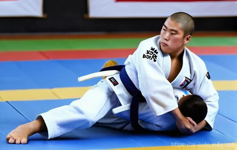 유도 기초 체력 키우기 - **Dynamic Judo Action: Functional Strength and Agility**
    A powerful and dynamic shot of a young ...