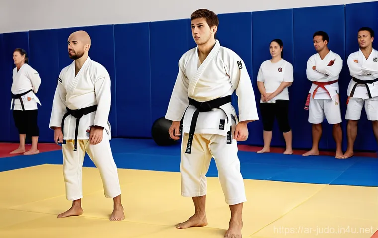 유도 기초 체력 키우기 - **Dynamic Judo Action: Functional Strength and Agility**
    A powerful and dynamic shot of a young ...