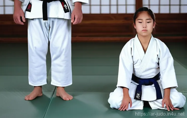 유도와 체중 감량 - **Dynamic Action and Strength in the Dojo**
    "A highly dynamic shot of two adult judokas, one mal...